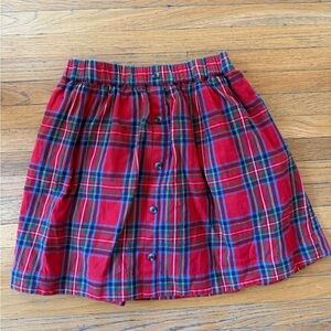 NWT Mini Boden Button through Twirly Skirt in Red/Blue Check